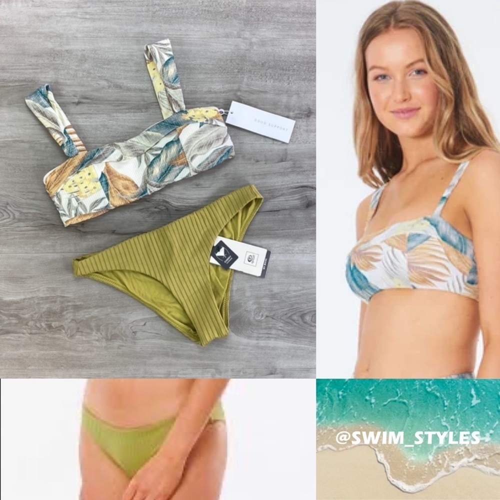 ☀️RIP CURL☀️ TROPIC SOL BRALETTE PREMIUM SURF CHEEKY PANT BIKINI SET